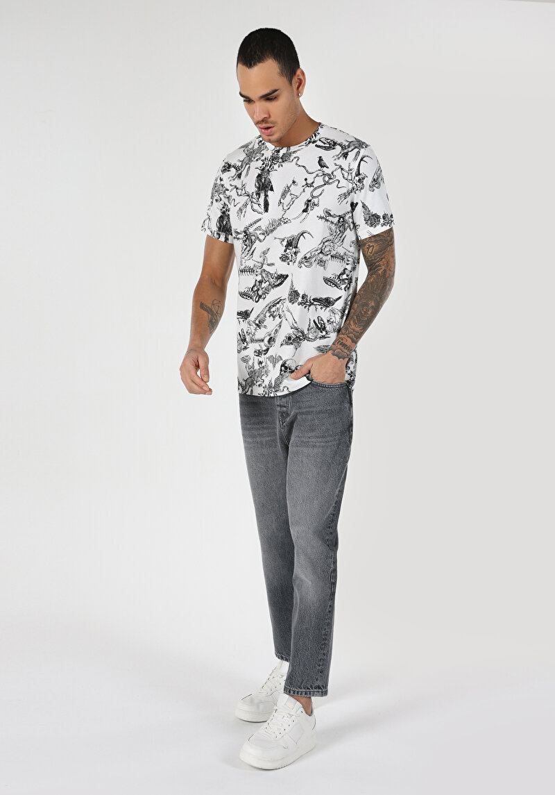 Показати інформацію про Футболка З Коротким Рукавом Чоловіча Біла  Cl1061147