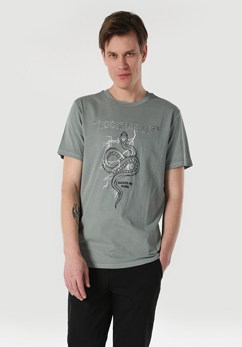 Зображення Футболка З Коротким Рукавом Чоловіча Сіра  Cl1061730