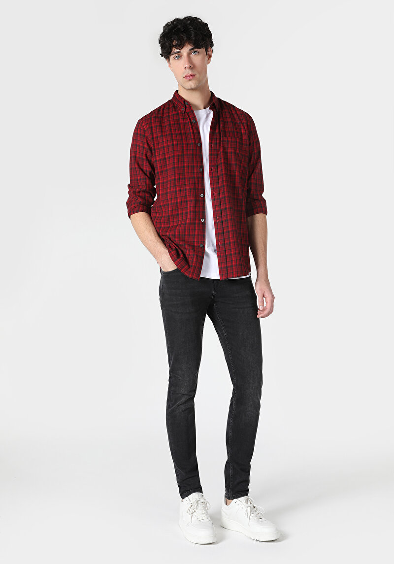 Зображення Сорочка З Довгим Рукавом Чоловіча Червона  Cl1061788