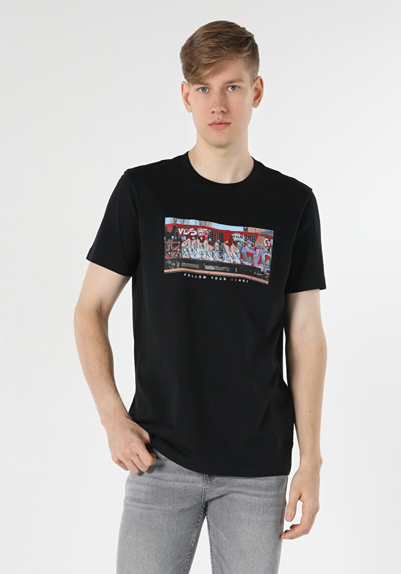 Зображення Футболка З Коротким Рукавом Чоловіча Чорна  Cl1061824