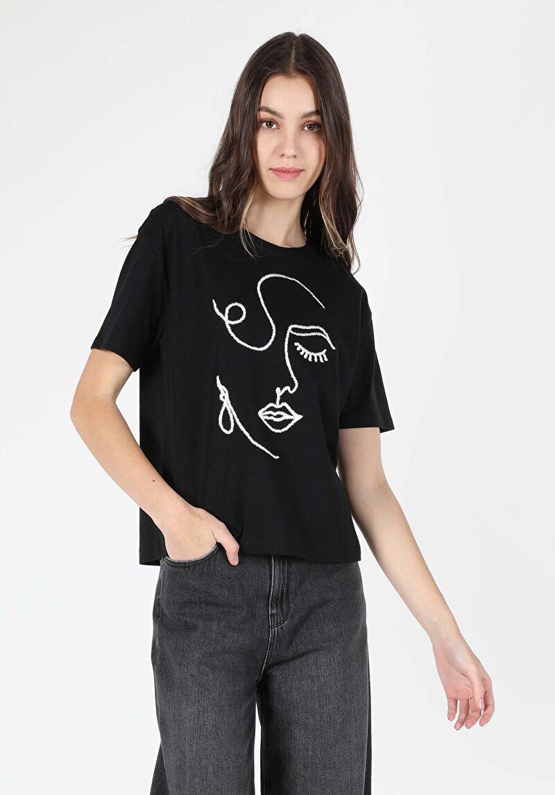 Зображення Футболка З Коротким Рукавом Жіноча Чорна  Cl1062565