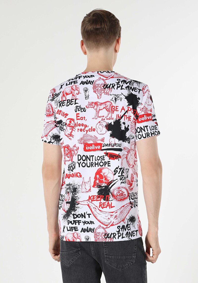 Показати інформацію про Футболка З Коротким Рукавом Чоловіча Біла  Cl1062670