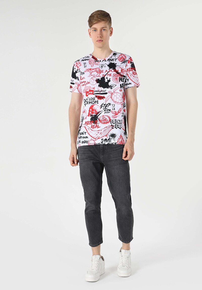 Показати інформацію про Футболка З Коротким Рукавом Чоловіча Біла  Cl1062670