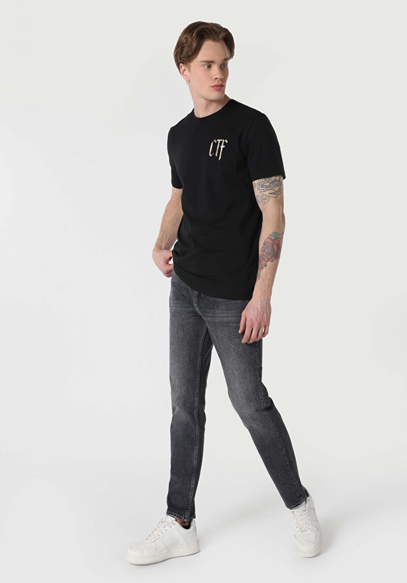 Показати інформацію про Футболка З Коротким Рукавом Чоловіча Чорна  Cl1062756