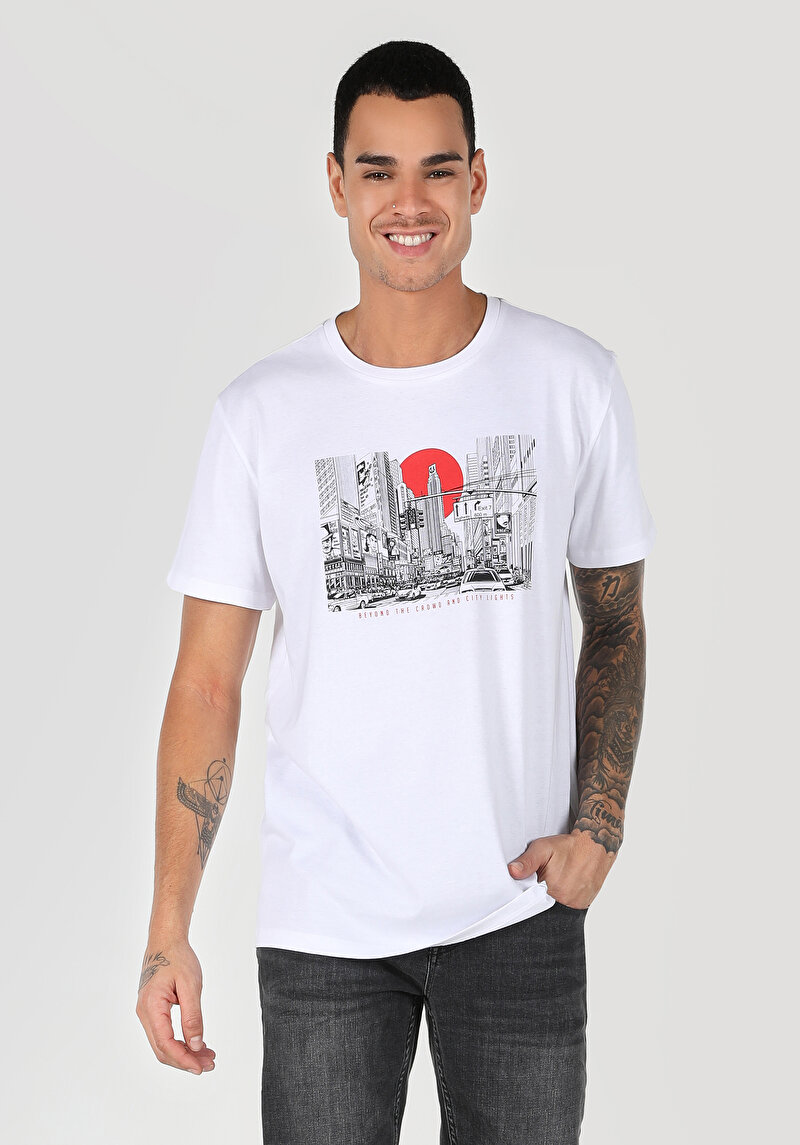 Зображення Футболка З Коротким Рукавом Чоловіча Біла  Cl1062795