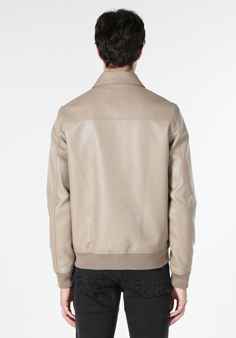 Показати інформацію про Куртка З Еко-шкіри Чоловіча Сіра  Cl1062961