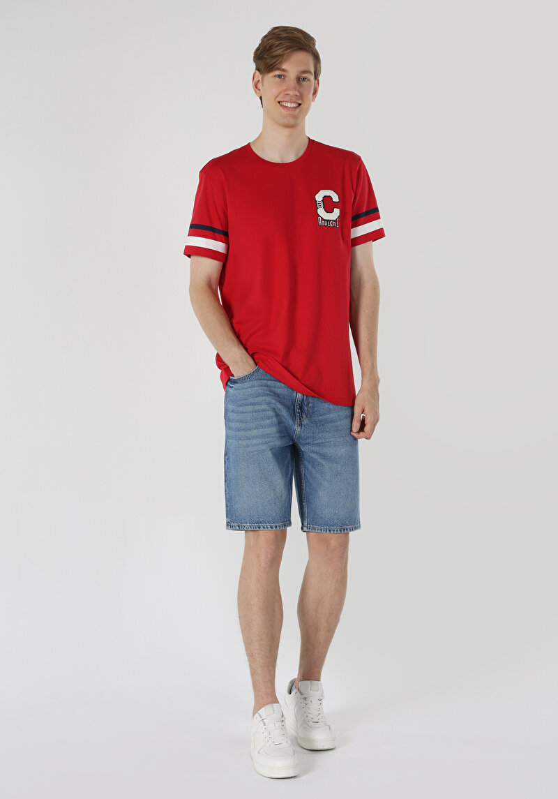 Показати інформацію про Футболка З Коротким Рукавом Чоловіча Червона  Cl1063279