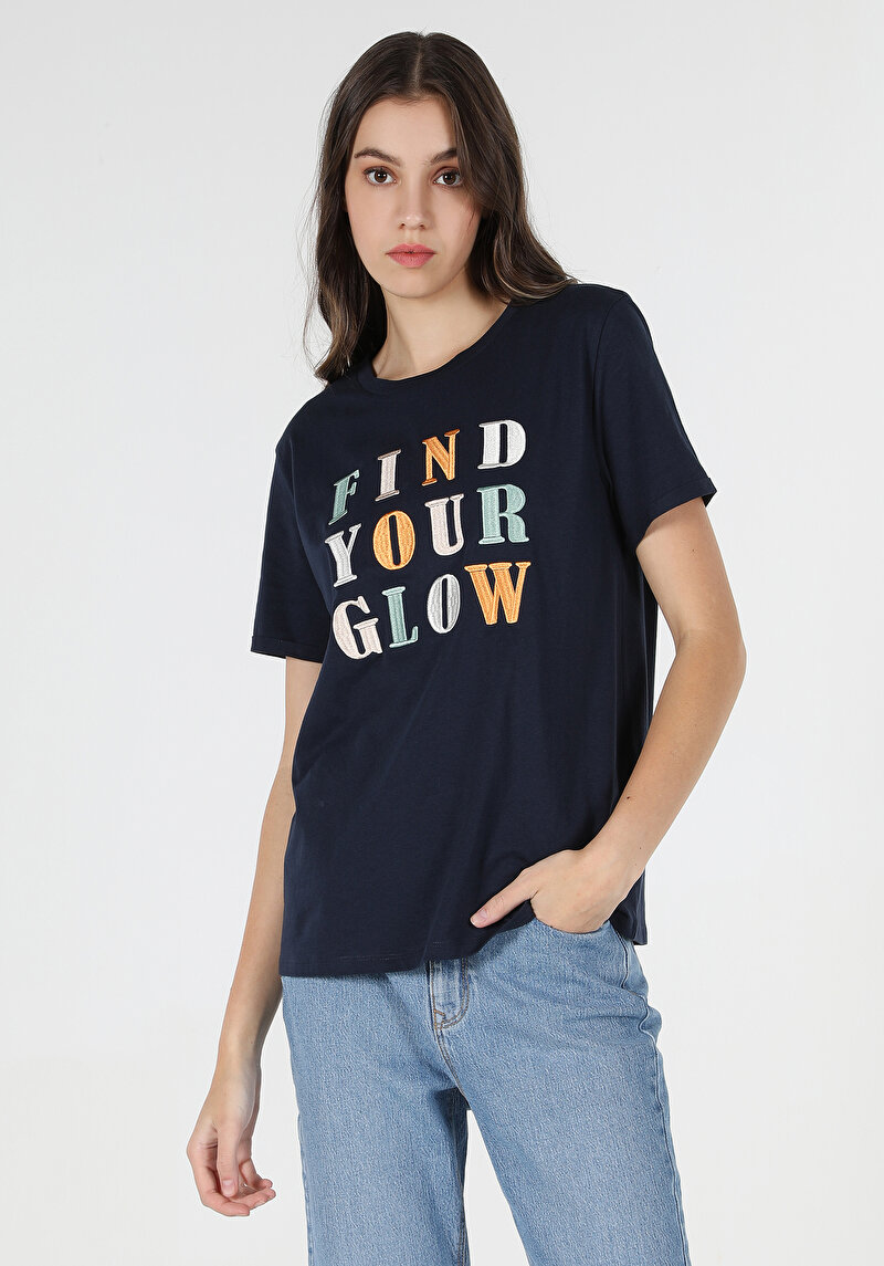 Зображення Футболка З Коротким Рукавом Жіноча Синя  Cl1063349