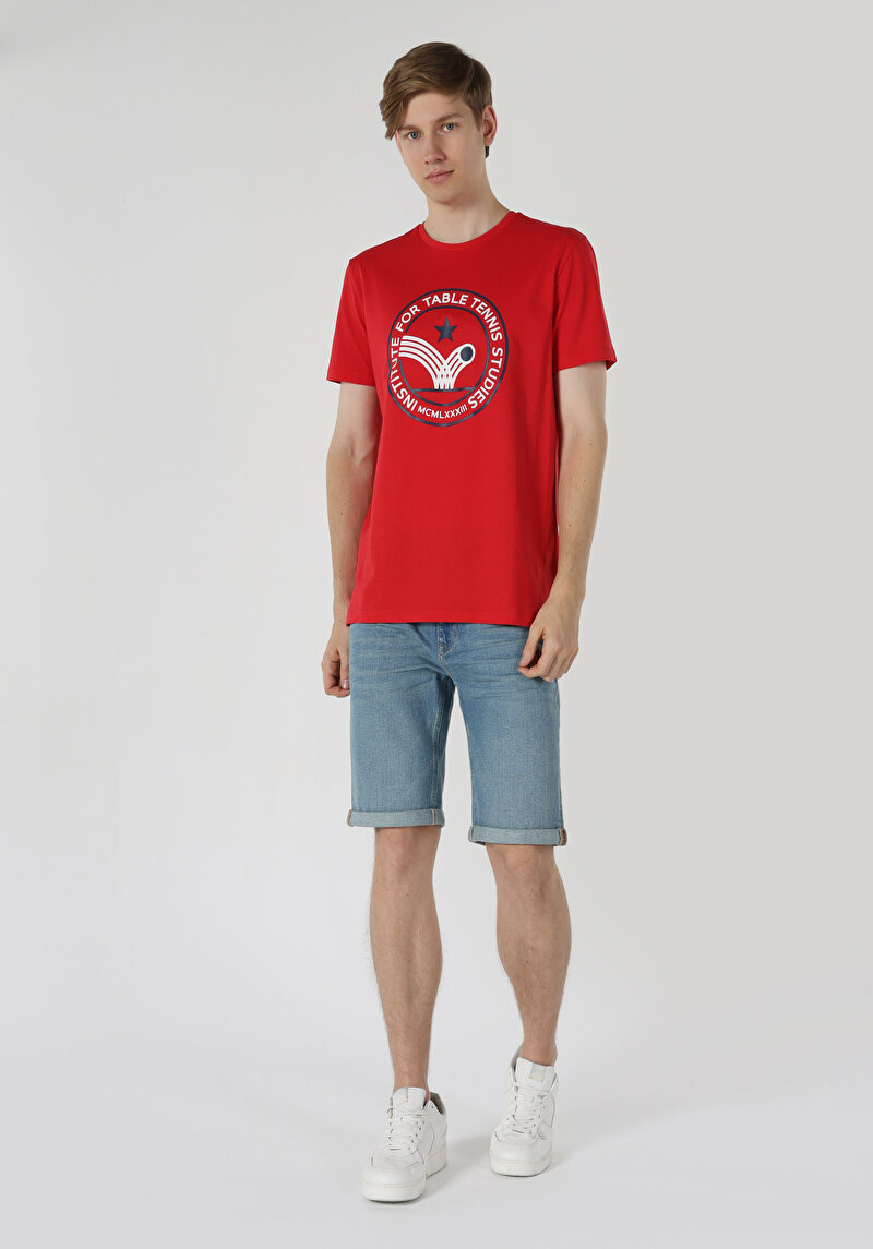 Показати інформацію про Футболка З Коротким Рукавом Чоловіча Червона  Cl1063357