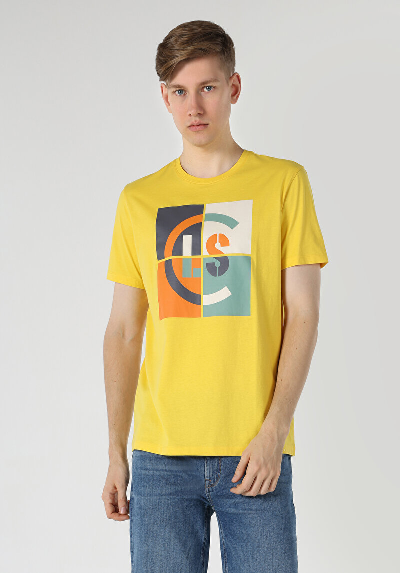 Зображення Футболка З Коротким Рукавом Чоловіча Жовта  Cl1063363
