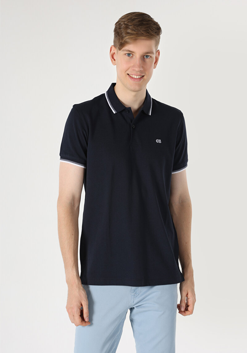 Зображення Поло З Коротким Рукавом Чоловіче Синє  Cl1063414