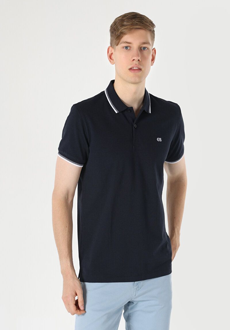 Показати інформацію про Поло З Коротким Рукавом Чоловіче Синє  Cl1063414