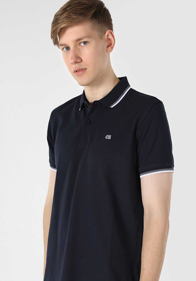 Показати інформацію про Поло З Коротким Рукавом Чоловіче Синє  Cl1063414