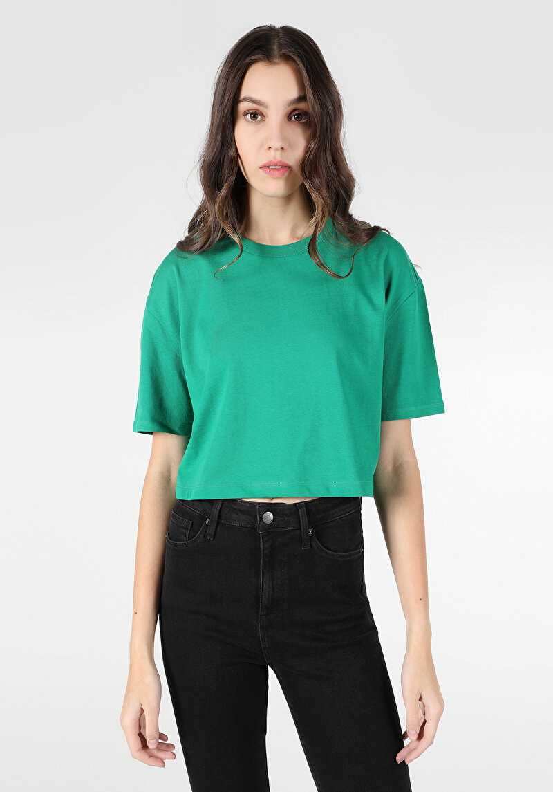 Показати інформацію про Футболка З Коротким Рукавом Жіноча Зелена  Cl1063420