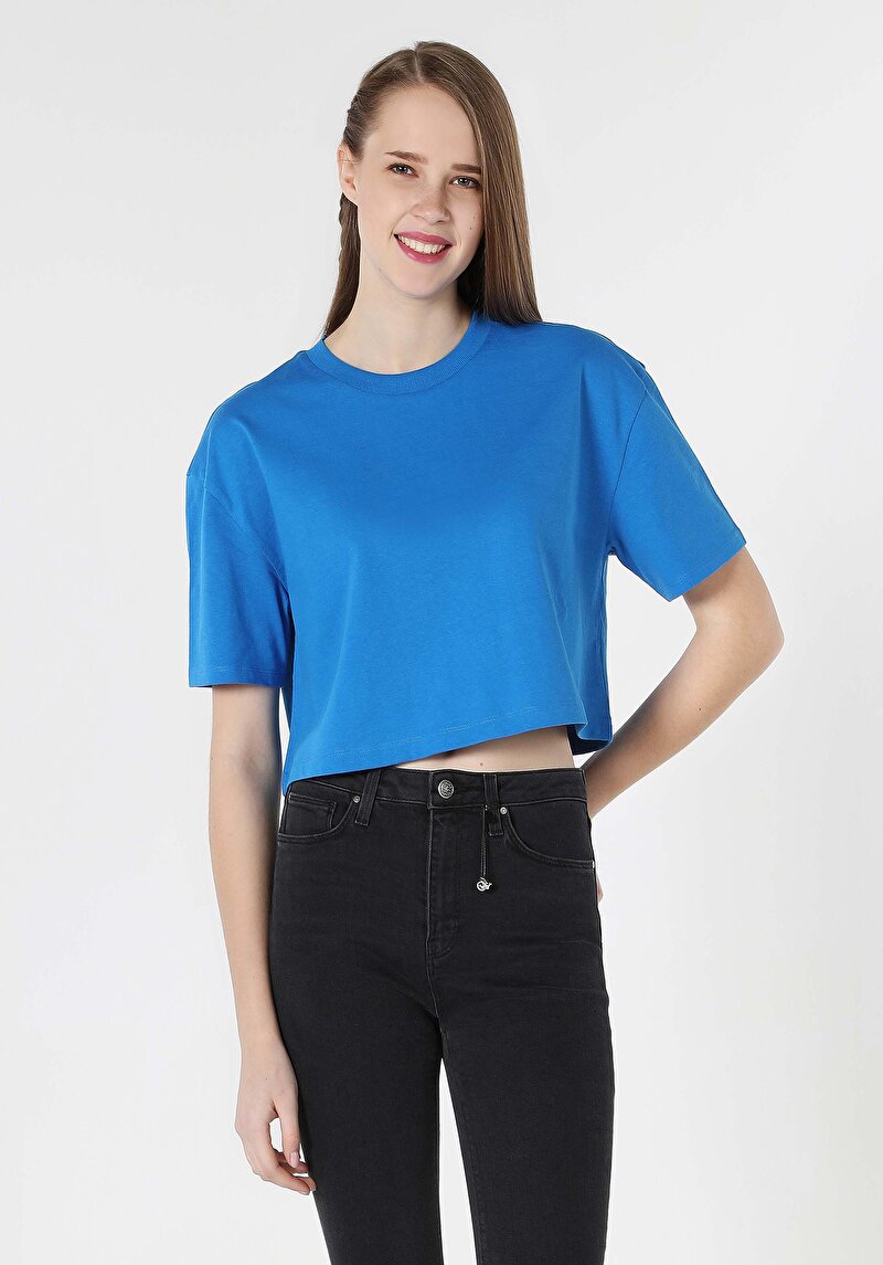 Показати інформацію про Футболка З Коротким Рукавом Жіноча Блакитна  Cl1063420