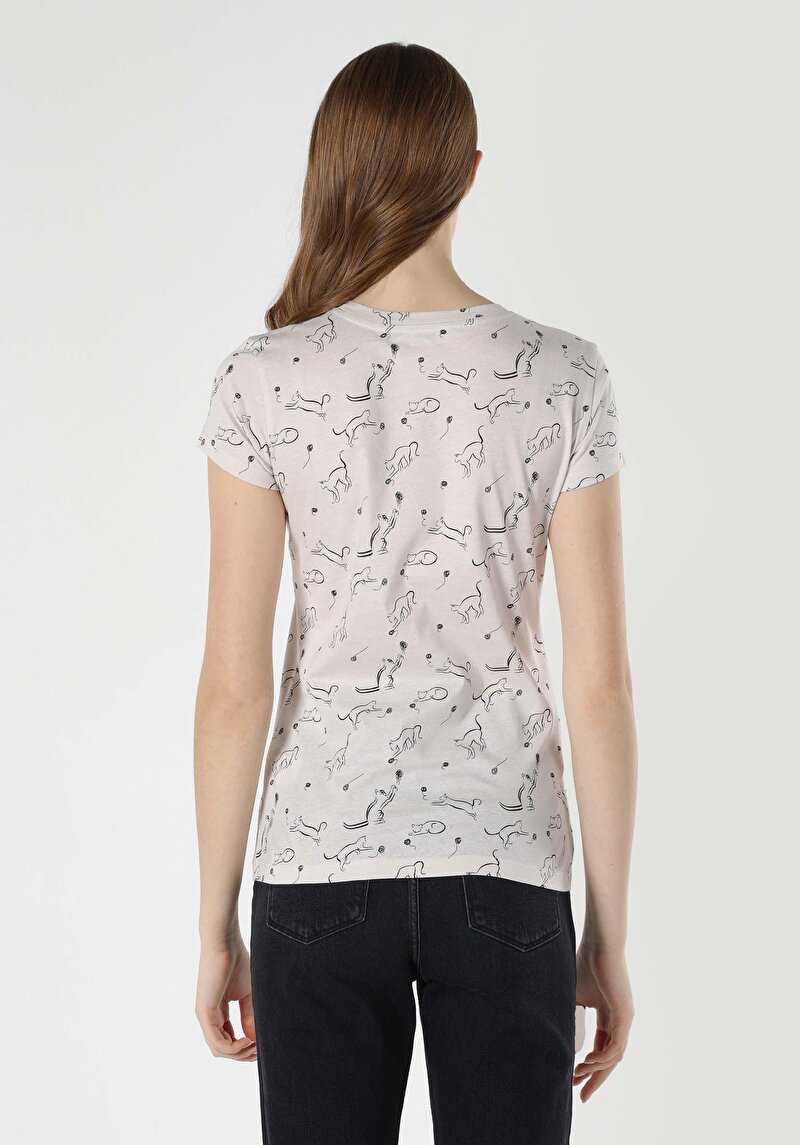 Показати інформацію про Футболка З Коротким Рукавом Жіноча Бежева  Cl1063445