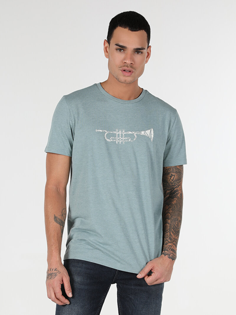 Зображення Футболка З Коротким Рукавом Чоловіча Зелена  Cl1062503