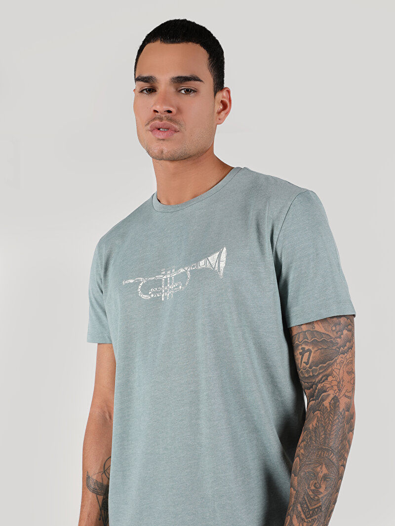 Показати інформацію про Футболка З Коротким Рукавом Чоловіча Зелена  Cl1062503