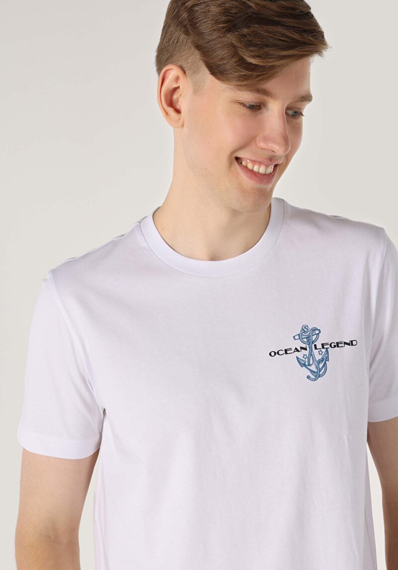 Показати інформацію про Футболка З Коротким Рукавом Чоловіча Біла  Cl1062657