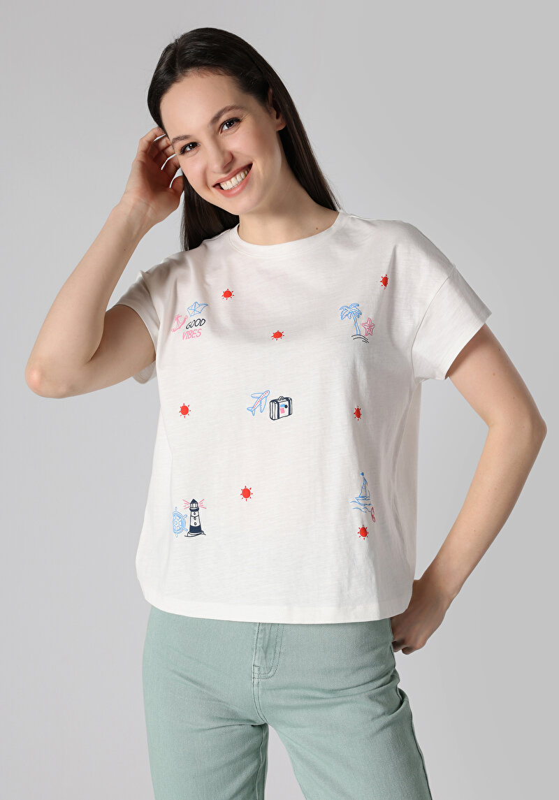 Зображення Футболка З Коротким Рукавом Жіноча Біла Cl1063296