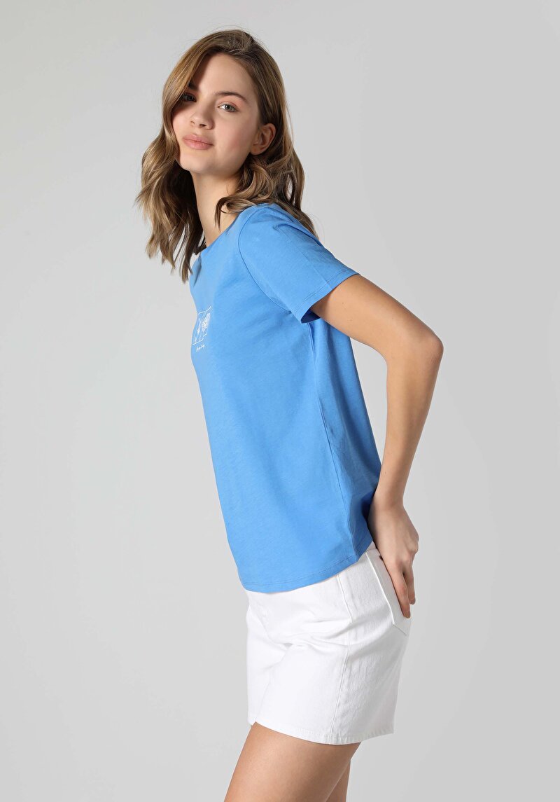 Зображення Футболка З Коротким Рукавом Жіноча Блакитна  Cl1063437