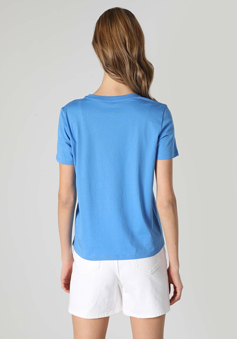 Показати інформацію про Футболка З Коротким Рукавом Жіноча Блакитна  Cl1063437