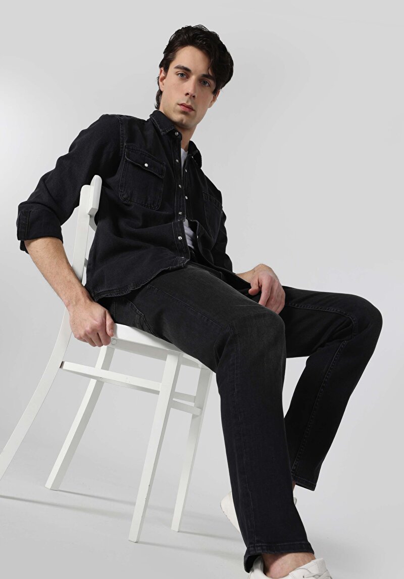 Зображення Сорочка З Довгим Рукавом Чоловіча Чорна  Cl1064107