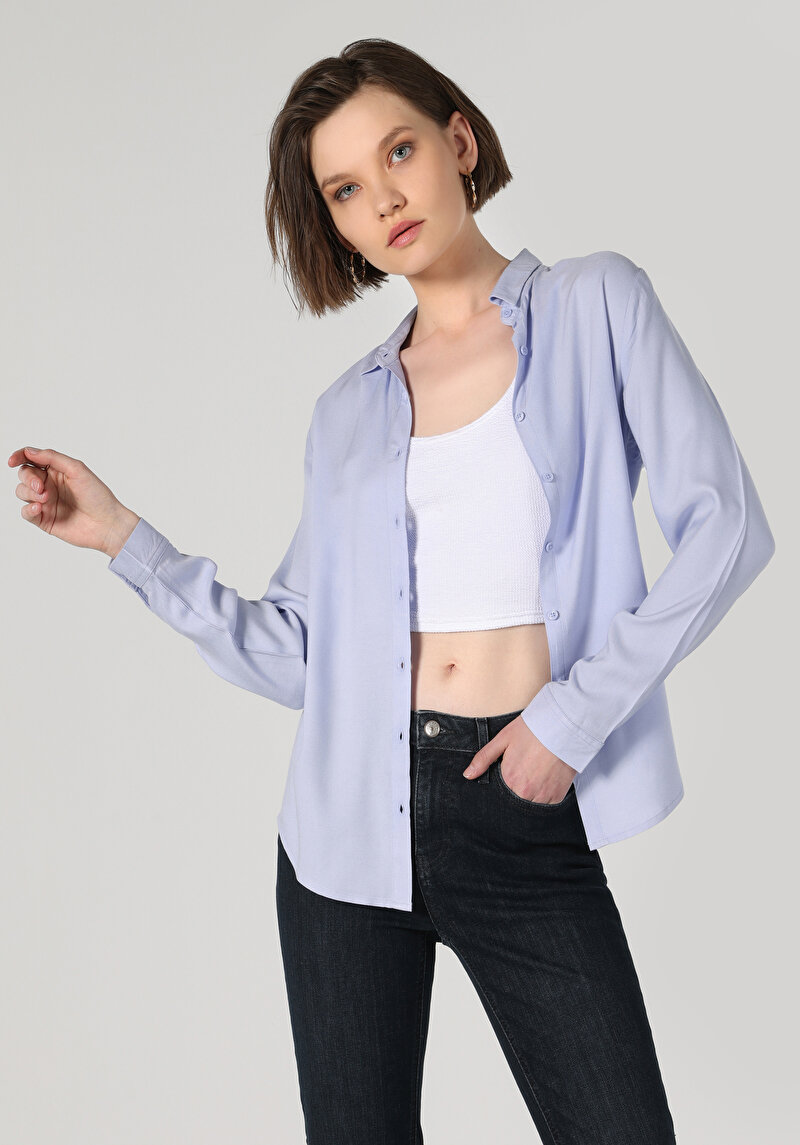 Зображення Сорочка З Довгим Рукавом Жіноча Фіолетова  Cl1048443