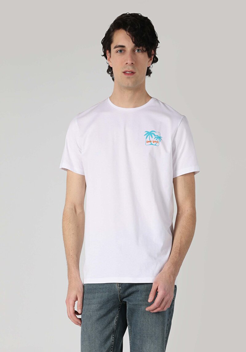 Показати інформацію про Футболка З Коротким Рукавом Чоловіча Біла  Cl1062662