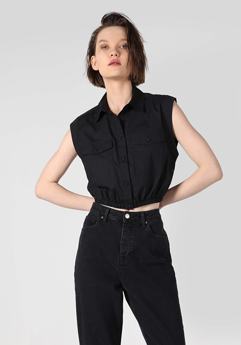 Показати інформацію про Сорочка З Коротким Рукавом Жіноча Чорна  Cl1063852