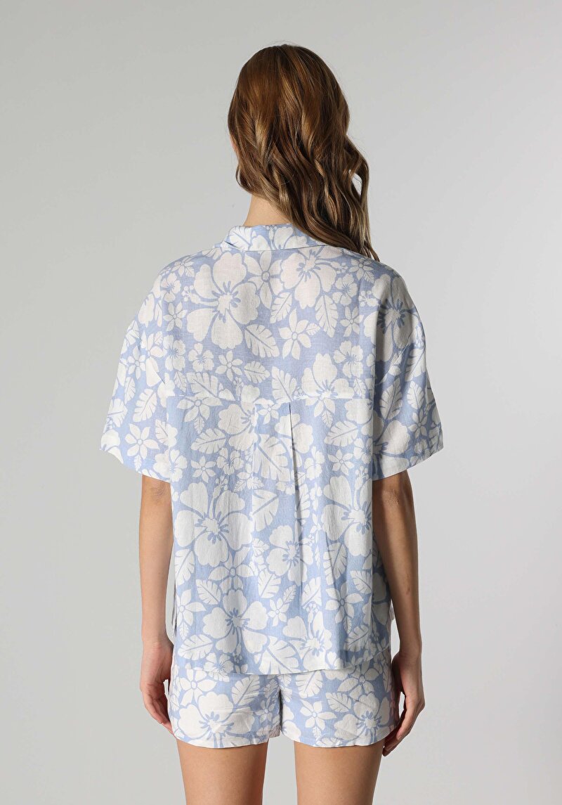 Зображення Сорочка З Коротким Рукавом Жіноча Блакитна Cl1063931