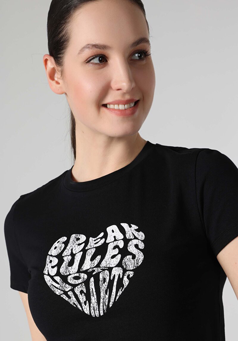 Показати інформацію про Футболка З Коротким Рукавом Жіноча Чорна  Cl1064001