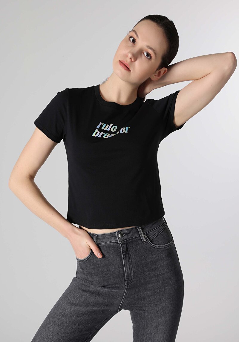 Зображення Футболка З Коротким Рукавом Жіноча Чорна  Cl1064083