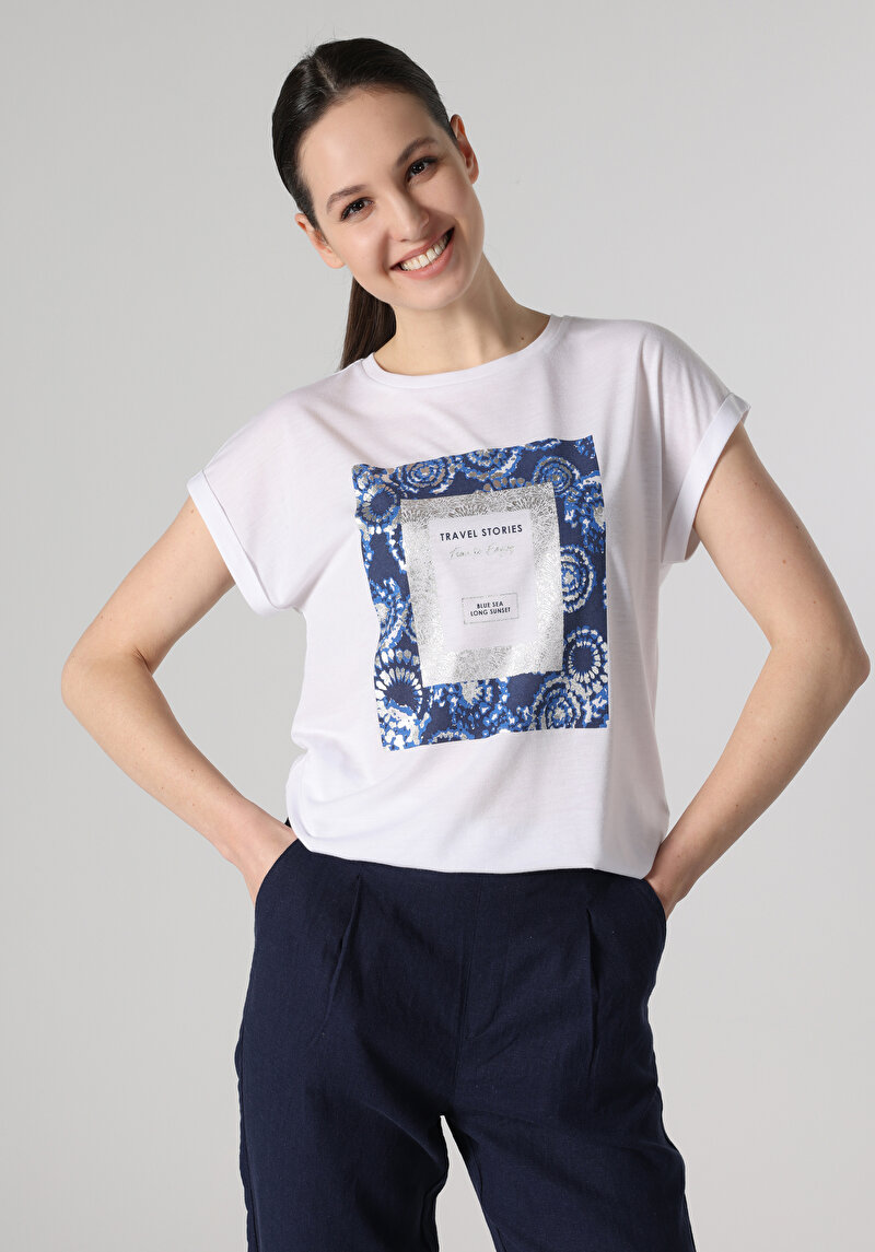 Показати інформацію про Футболка З Коротким Рукавом Жіноча Біла  Cl1061942