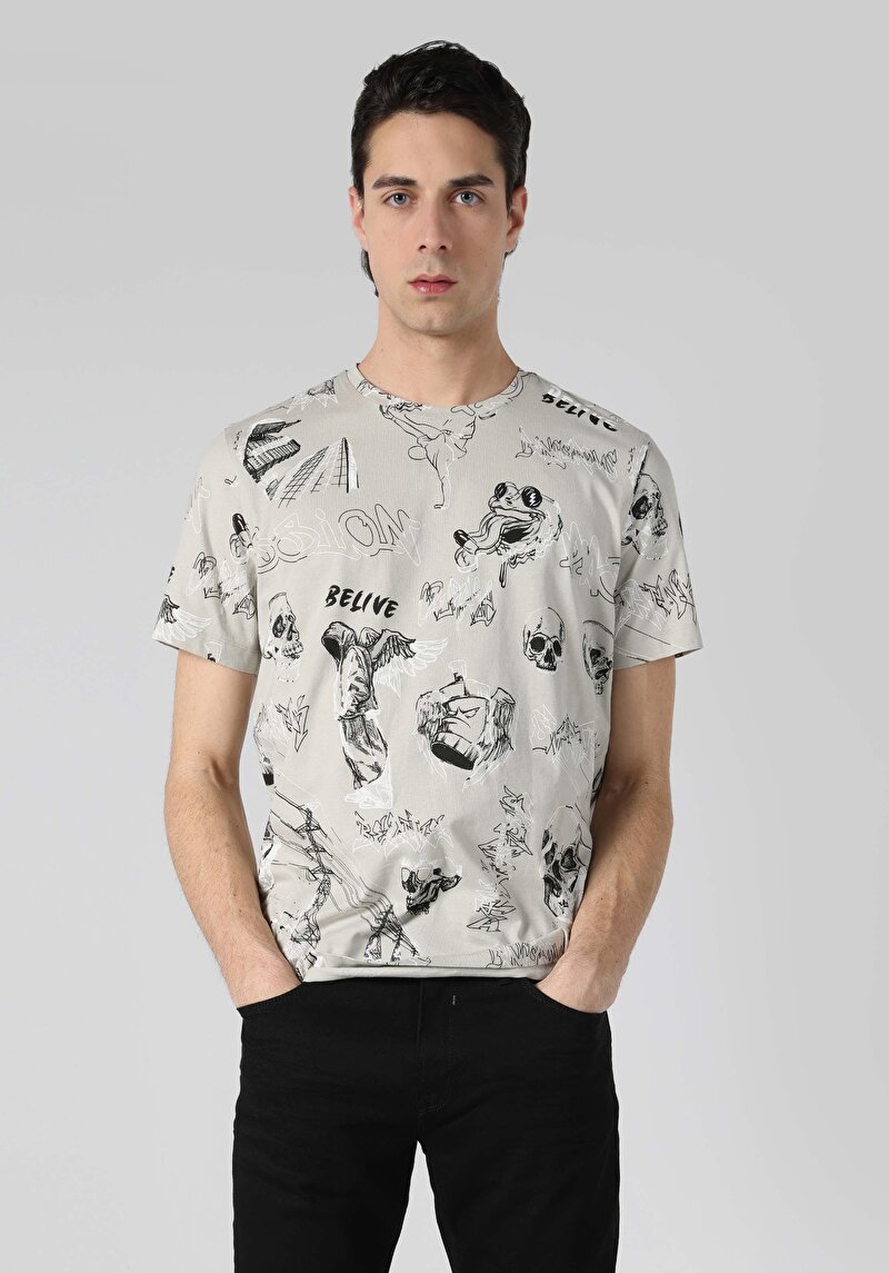 Показати інформацію про Футболка З Коротким Рукавом Чоловіча Сіра  Cl1062685