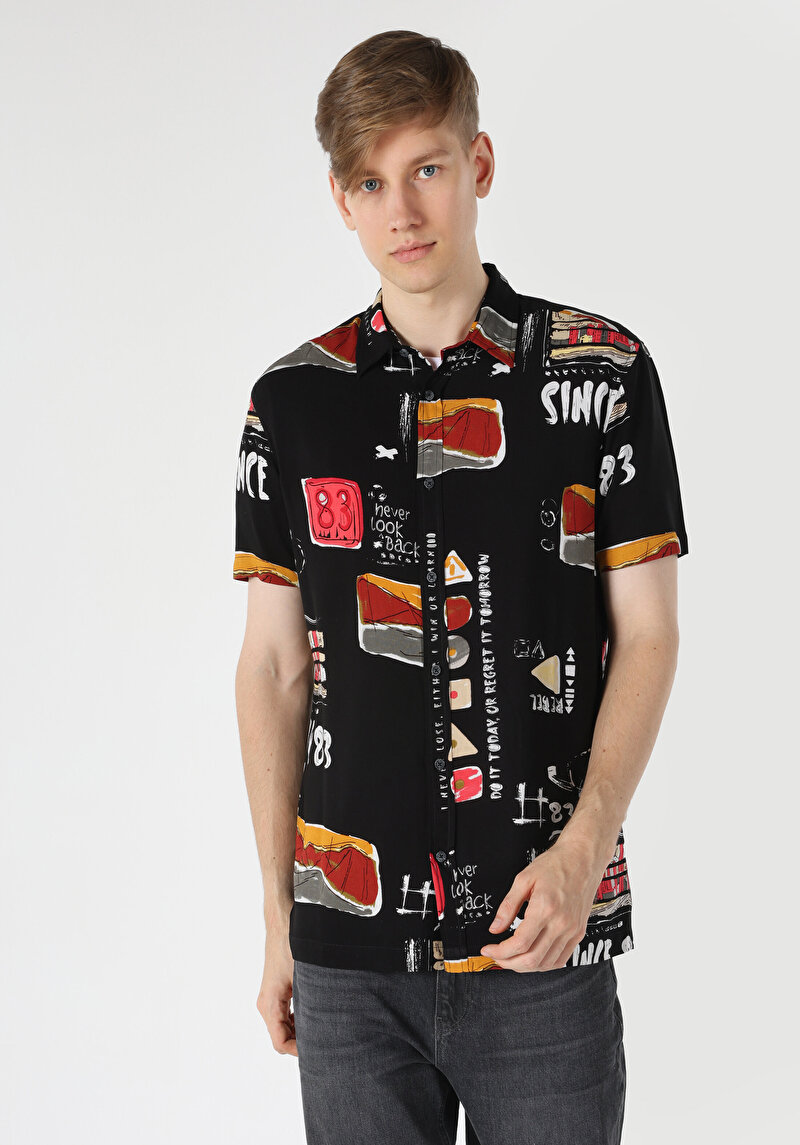 Зображення Сорочка З Коротким Рукавом Чоловіча Чорна Cl1062816