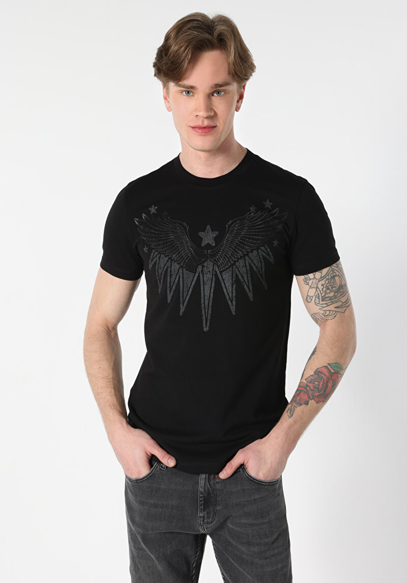 Зображення Футболка З Коротким Рукавом Чоловіча Чорна  Cl1052838