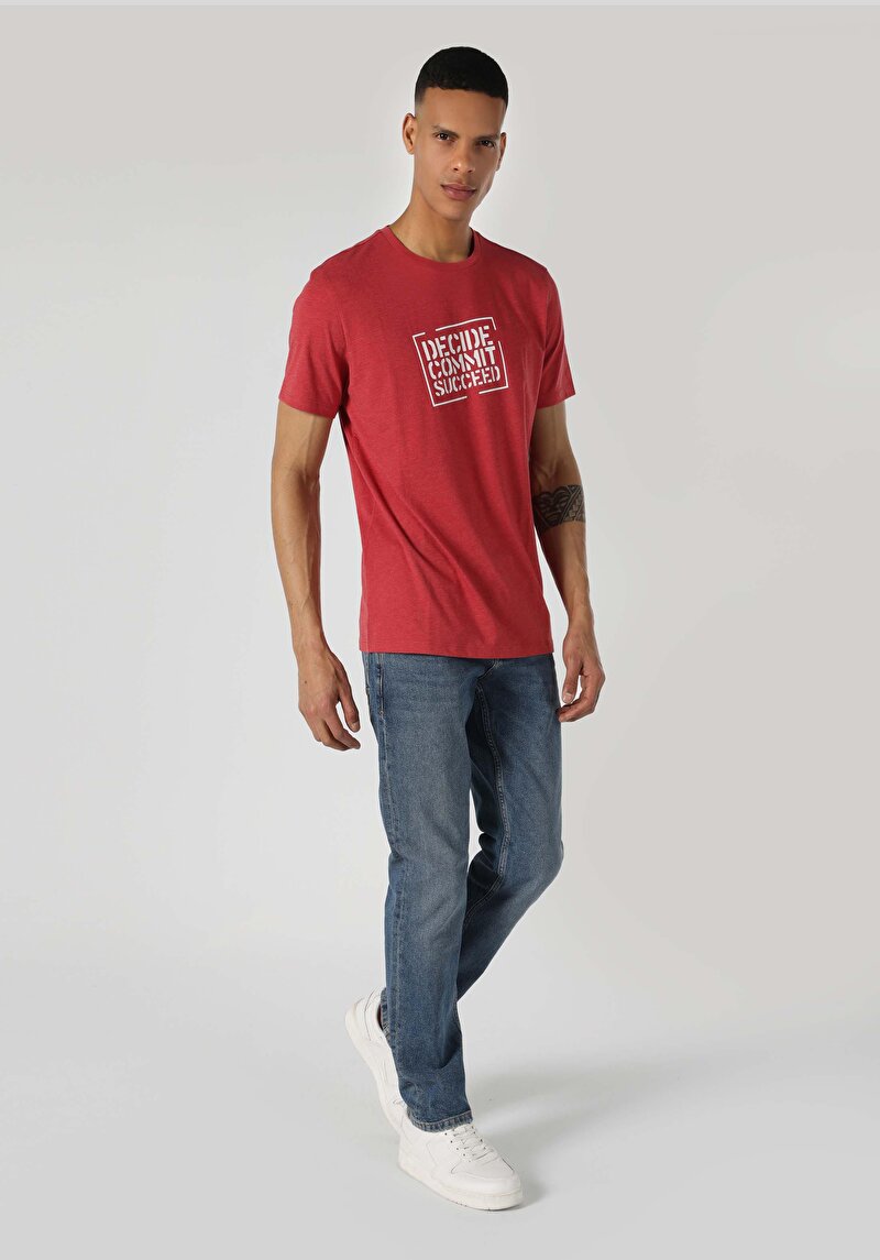 Показати інформацію про Футболка З Коротким Рукавом Чоловіча Червона  Cl1062497