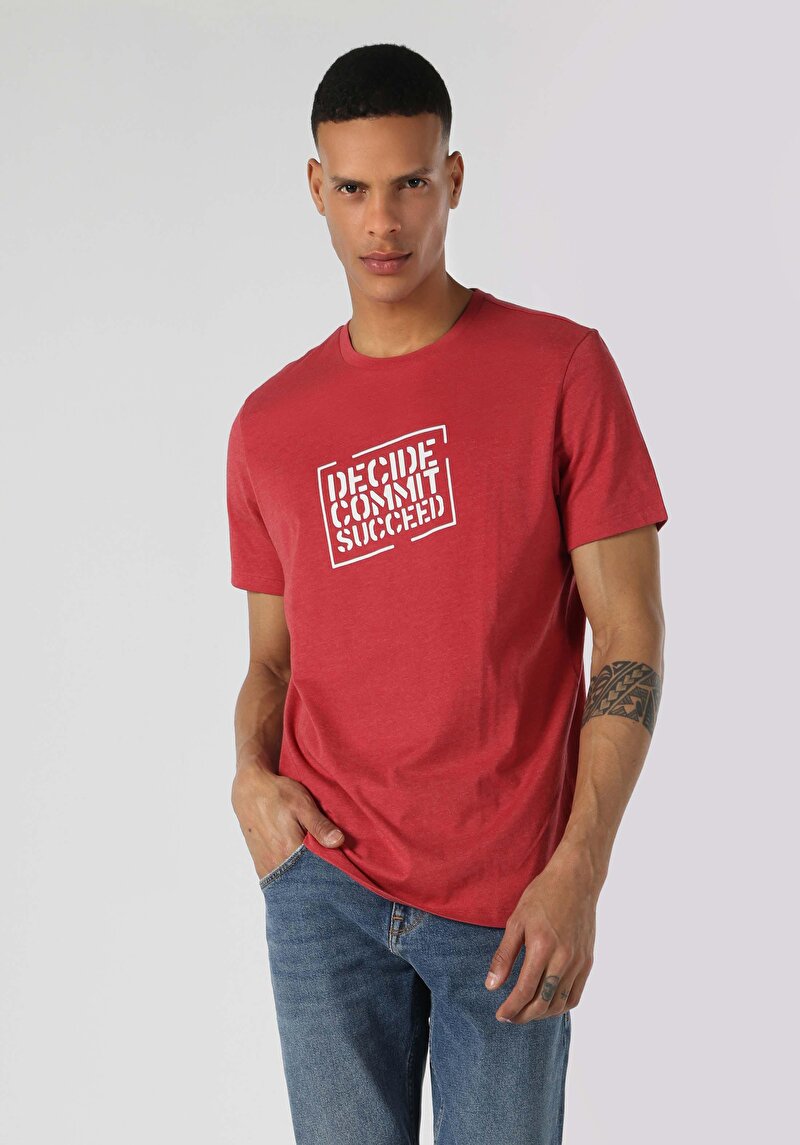 Показати інформацію про Футболка З Коротким Рукавом Чоловіча Червона  Cl1062497