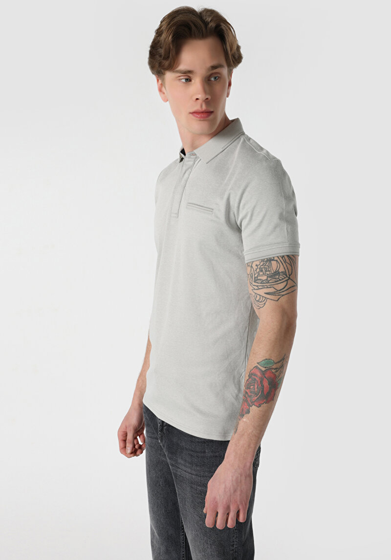 Зображення Поло З Коротким Рукавом Чоловіче Сіре  Cl1062783