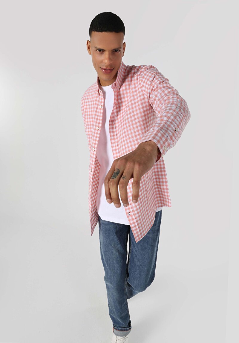 Зображення Сорочка З Довгим Рукавом Чоловіча Червона  Cl1063645