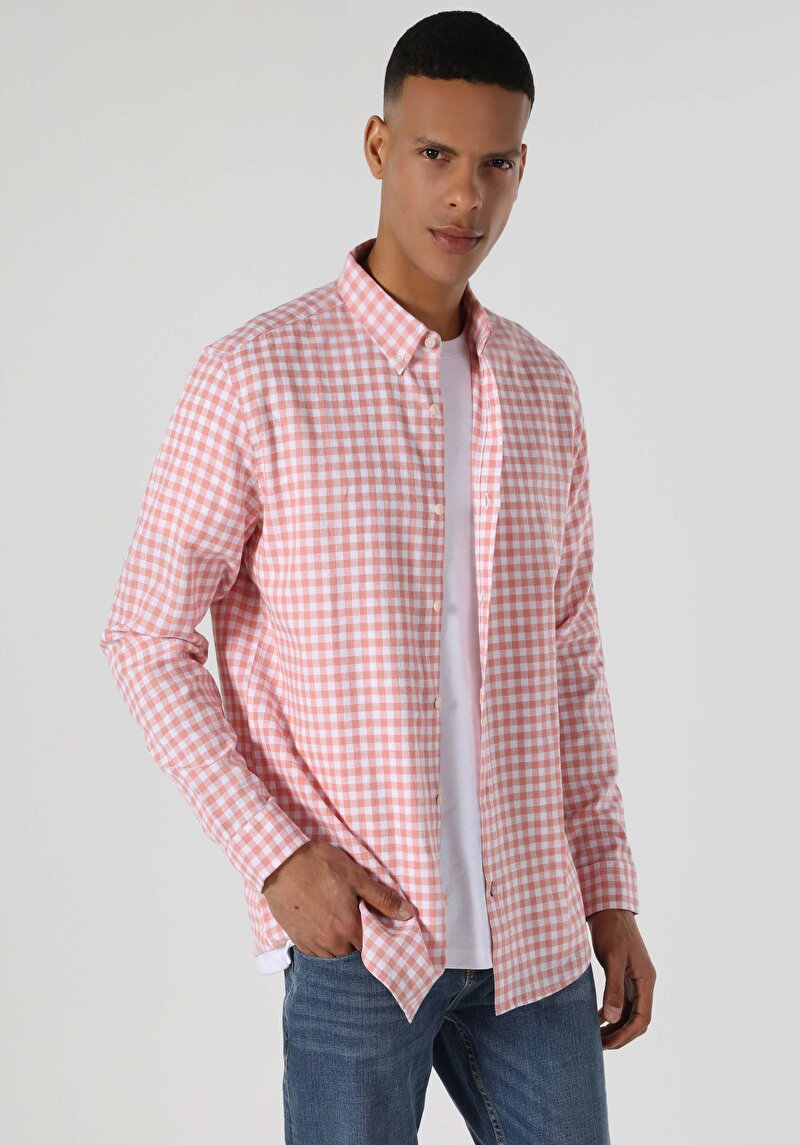 Показати інформацію про Сорочка З Довгим Рукавом Чоловіча Червона  Cl1063645