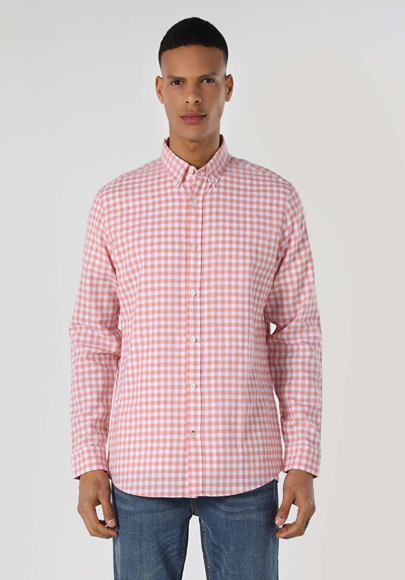 Показати інформацію про Сорочка З Довгим Рукавом Чоловіча Червона  Cl1063645