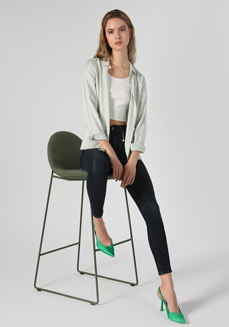 Зображення Сорочка З Довгим Рукавом Жіноча Зелена  Cl1048443