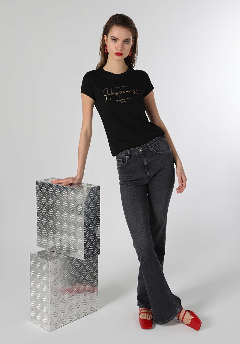 Показати інформацію про Футболка З Коротким Рукавом Жіноча Чорна  Cl1063444