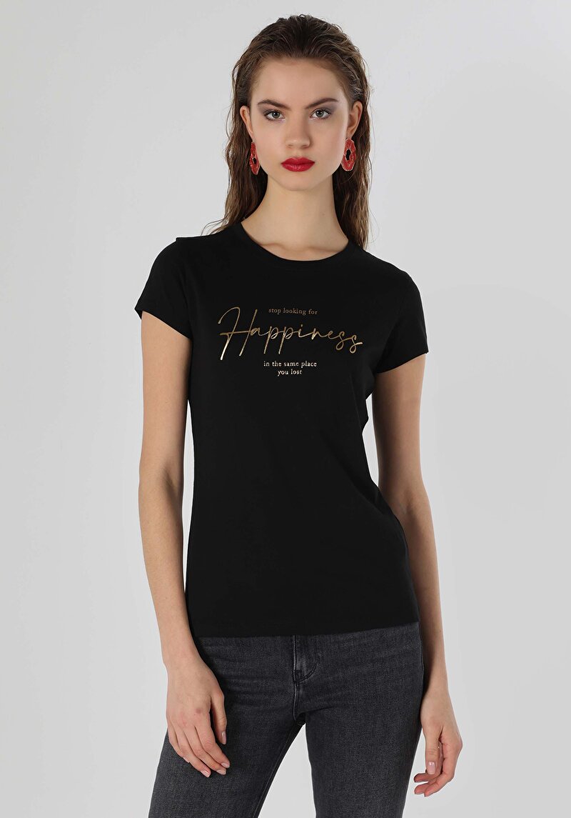 Показати інформацію про Футболка З Коротким Рукавом Жіноча Чорна  Cl1063444