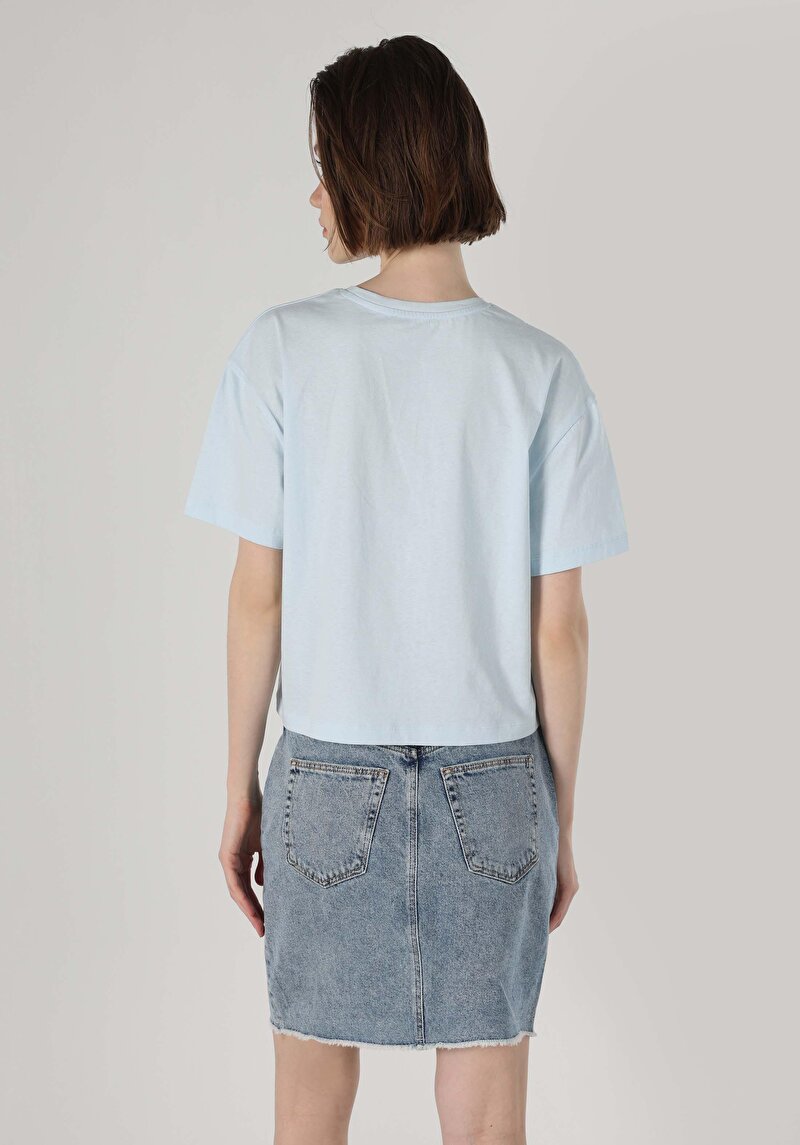 Показати інформацію про Футболка З Коротким Рукавом Жіноча Блакитна  Cl1063435