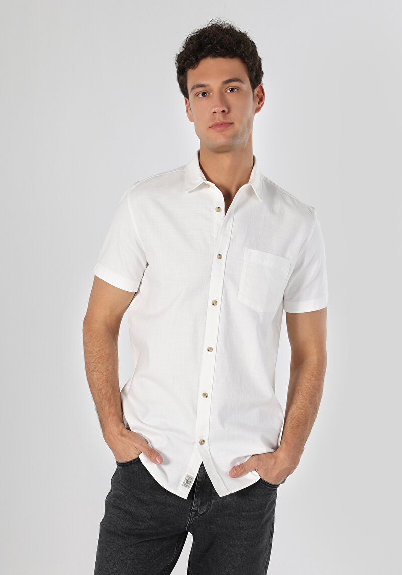 Показати інформацію про Сорочка З Коротким Рукавом Чоловіча Біла  Cl1063181