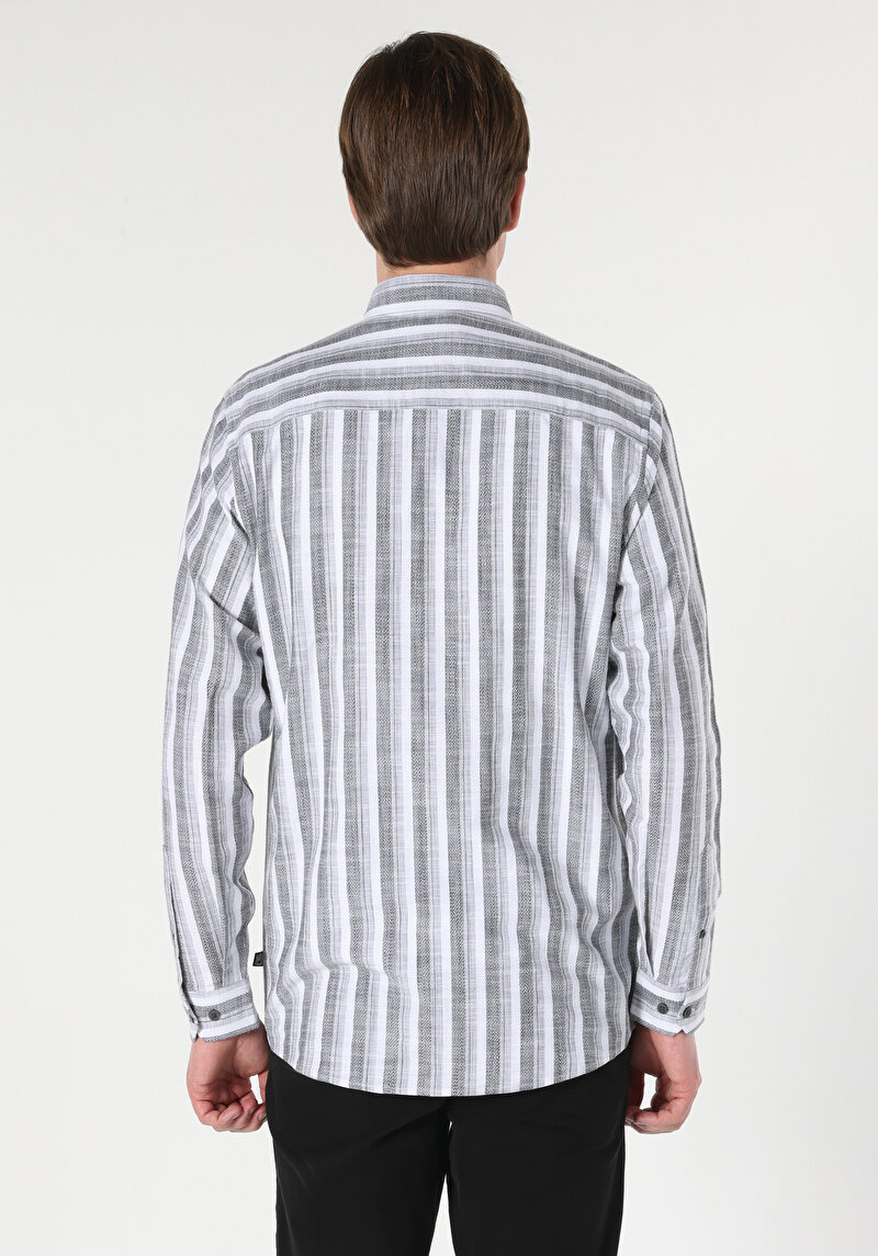 Показати інформацію про Сорочка З Довгим Рукавом Чоловіча Сіра  Cl1063194