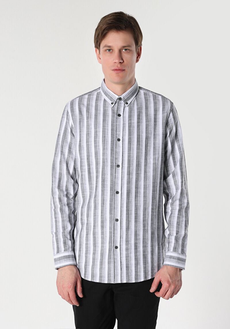 Показати інформацію про Сорочка З Довгим Рукавом Чоловіча Сіра  Cl1063194